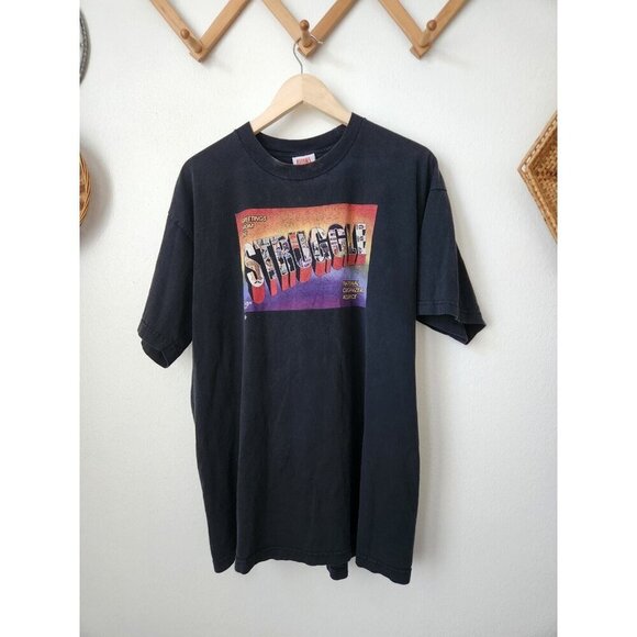 RARE Vtg y2k Struggle comic graphic tshirt‎ black political XL Konopacki - Picture 1 of 4